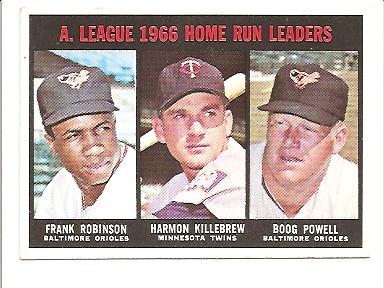 1967 Topps #243 AL Home Run Leaders/Frank Robinson/Harmon Killebrew/Boog Powell