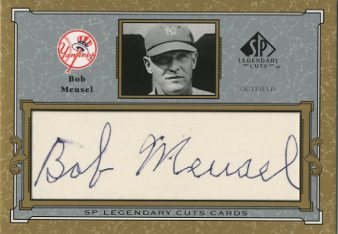 2001 SP Legendary Cuts Autographs #CBM Bob Meusel/23