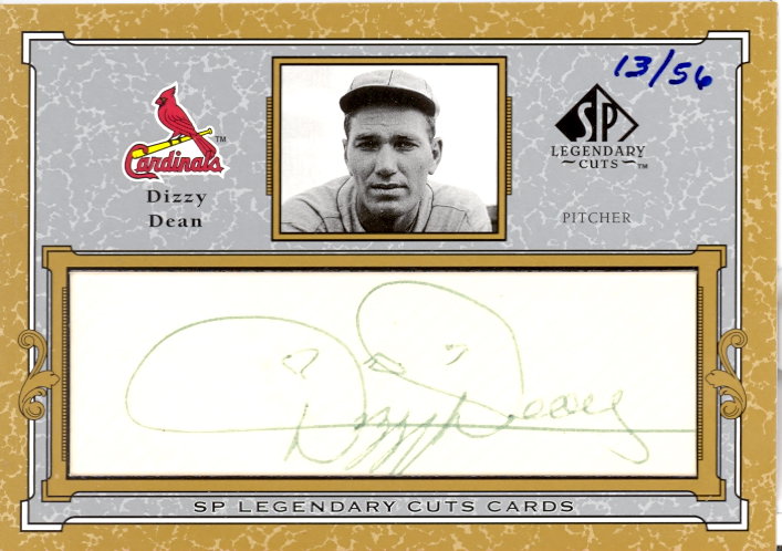 2001 SP Legendary Cuts Autographs #CDDE Dizzy Dean/56