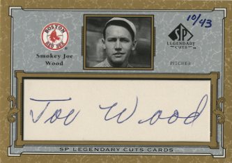 2001 SP Legendary Cuts Autographs #CJW Joe Wood/43