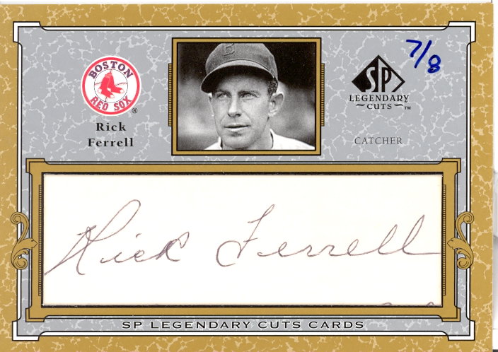 2001 SP Legendary Cuts Autographs #CRF Rick Ferrell/8