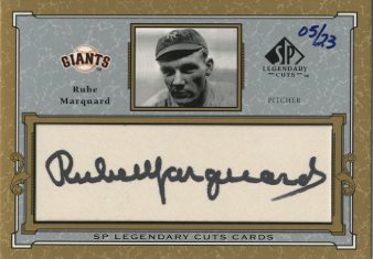 2001 SP Legendary Cuts Autographs #CRUM Rube Marquard/23