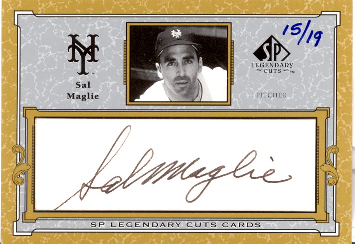 2001 SP Legendary Cuts Autographs #CSM Sal Maglie/19