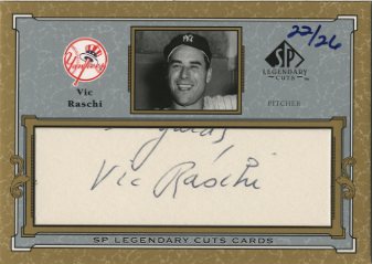 2001 SP Legendary Cuts Autographs #CVR Vic Raschi/26