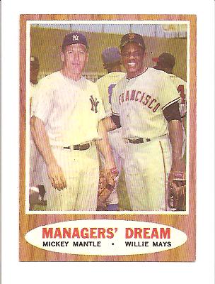 1962 Topps #18 M.Mantle/W.Mays EXMT Actual scan