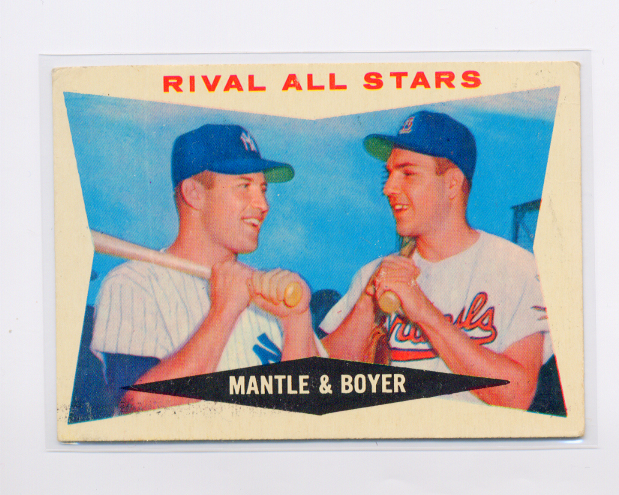 1960 Topps #160 Rival All-Stars/Mickey Mantle/Ken Boyer