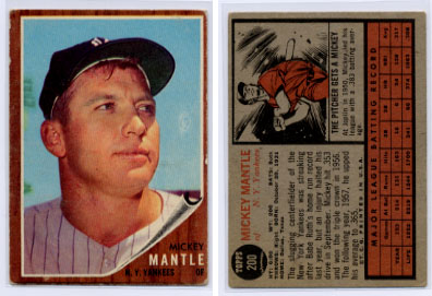1962 Topps #200 Mickey Mantle