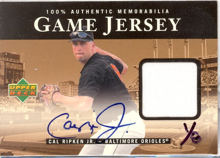 2000 Upper Deck Game Jersey Autograph Numbered #CR Cal Ripken/8 H2