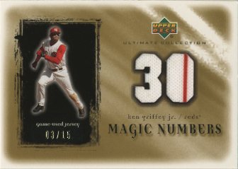 2001 Ultimate Collection Magic Numbers Game Jersey Gold #MNKG Ken Griffey Jr.