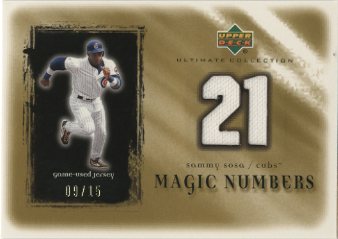2001 Ultimate Collection Magic Numbers Game Jersey Gold #MNSS Sammy Sosa