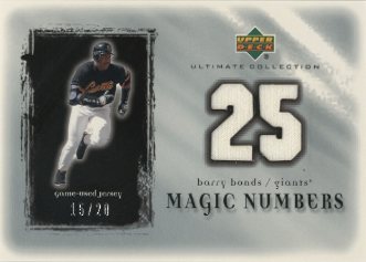 2001 Ultimate Collection Magic Numbers Game Jersey Silver #MNBB Barry Bonds