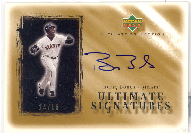2001 Ultimate Collection Signatures Gold #BAB Barry Bonds
