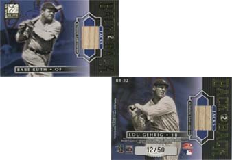 2001 Donruss Elite Back 2 Back Jacks #BB32 Babe Ruth/Lou Gehrig