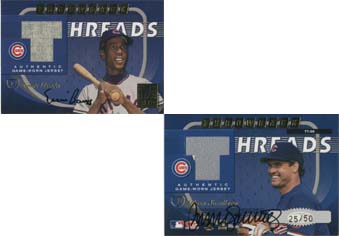 2001 Donruss Elite Throwback Threads Autographs #TT39 Ernie Banks/Ryne Sandberg/25
