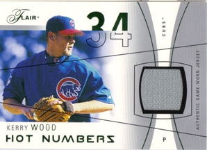 2004 Flair Hot Numbers Game Used Green #KW Kerry Wood
