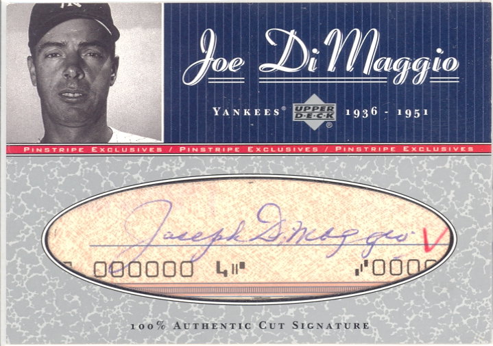 2001 Upper Deck Pinstripe Exclusives DiMaggio Memorabilia #C8 J.DiMaggio Cut/5