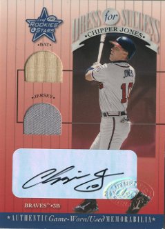 2001 Leaf Rookies and Stars Dress for Success Autographs #DFS19 Chipper Jones