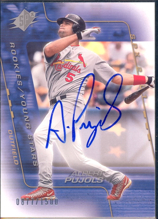 2001 SPx #206 Albert Pujols YS AU RC