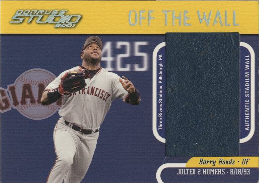 2001 Studio Warning Track Off the Wall #WT7 Barry Bonds