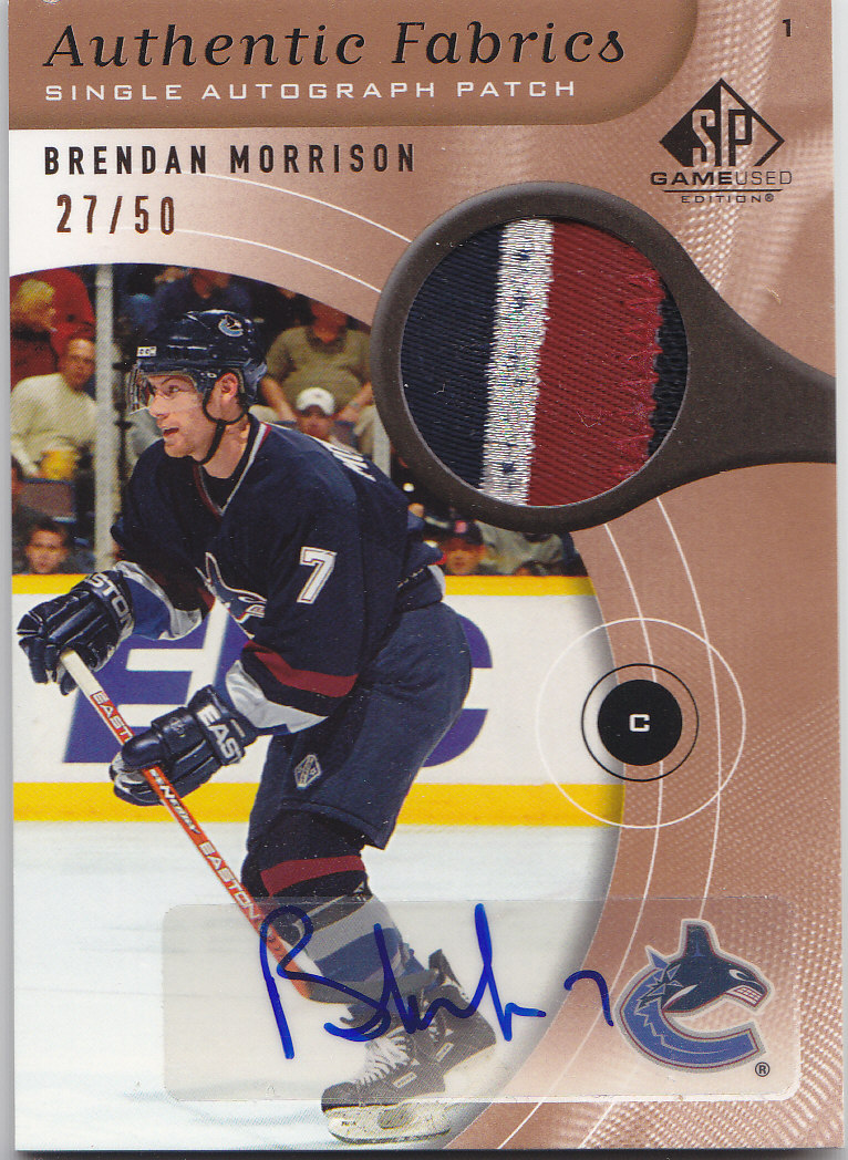 2005-06 SP Game Used Authentic Patches Autographs #AAPBM Brendan Morrison