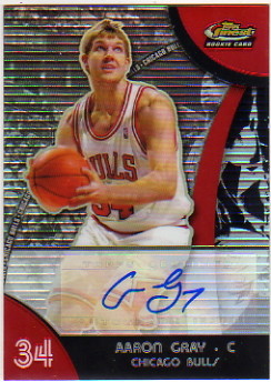 2007-08 Finest Rookie Autographs Refractors #83 Aaron Gray D