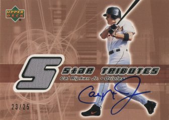 2002 Upper Deck Rookie Update Star Tributes Signatures Copper #CR Cal Ripken