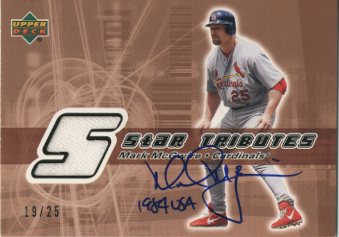 2002 Upper Deck Rookie Update Star Tributes Signatures Copper #MM Mark McGwire