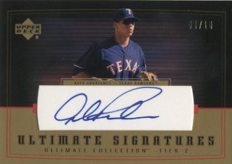 2002 Ultimate Collection Signatures Tier 2 Gold #AR2 Alex Rodriguez