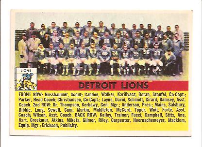 1956 Topps #92 Detroit Lions