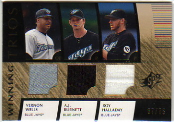 2008 SPx Winning Trios #WHB Vernon Wells/Roy Halladay/A.J. Burnett