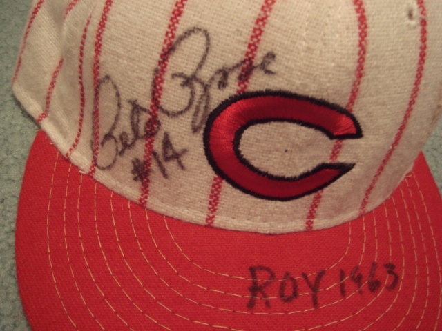 Pete Rose Autographed Cincinnati Reds Cap with ROY 1963 Ins. With PSA COA