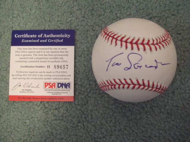 Tom Lasorda Autographed Official MLB Baseball With PSA COA