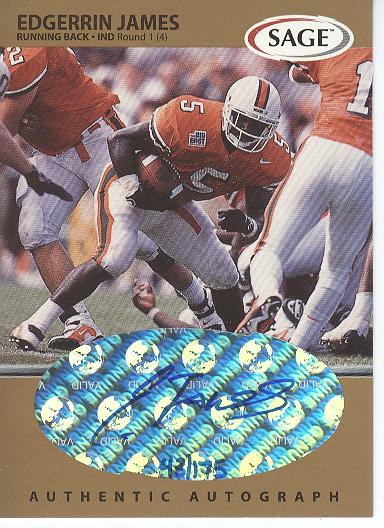 1999 SAGE Autographs Gold #A23 Edgerrin James/175 front image