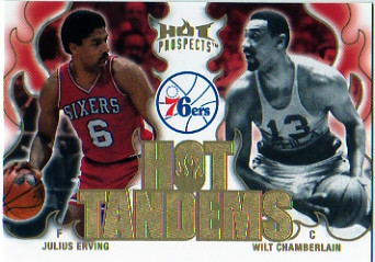 2008-09 Hot Prospects Hot Tandems #HT14 Julius Erving/Wilt Chamberlain