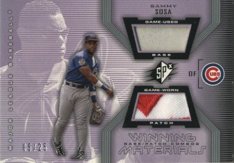2002 SPx Winning Materials Base Patch Combos #BPSS Sammy Sosa