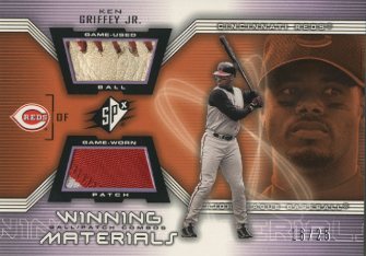 2002 SPx Winning Materials Ball Patch Combos #PCKG Ken Griffey Jr.