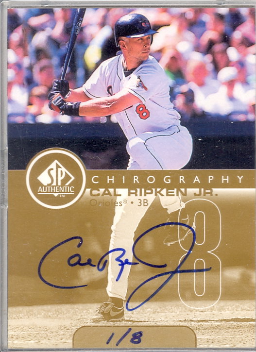 1999 SP Authentic Chirography Gold #CR Cal Ripken/8