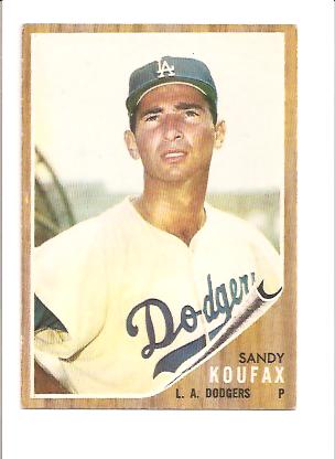 1962 Topps #5 Sandy Koufax UER (Struck ou 18)