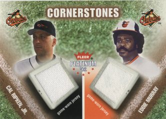 2002 Fleer Platinum Cornerstones Memorabilia #2 Cal Ripken Jsy/Eddie Murray Jsy