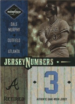 2003 Leaf Limited Jersey Numbers Retired #28 Dale Murphy/3