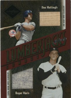 2003 Leaf Limited Lumberjacks Bat-Jersey Silver #44 Don Mattingly Bat/Roger Maris Pants/5