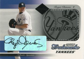 2003 Leaf Limited Team Trademarks Autographs #36 Roger Clemens/5
