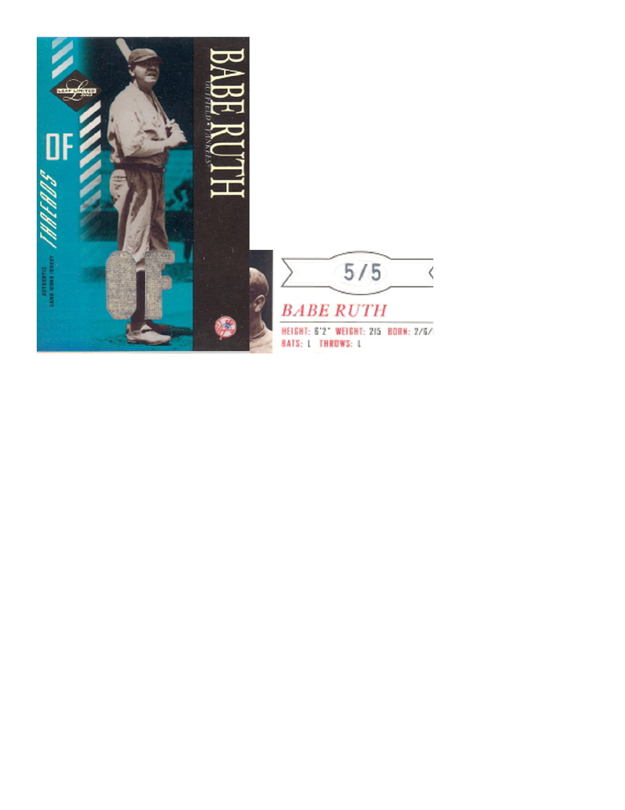 2003 Leaf Limited Threads Position #152 Babe Ruth/5