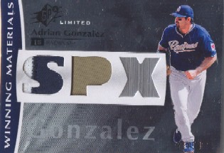 2008 SPx Winning Materials Limited Patch SPx #AG Adrian Gonzalez