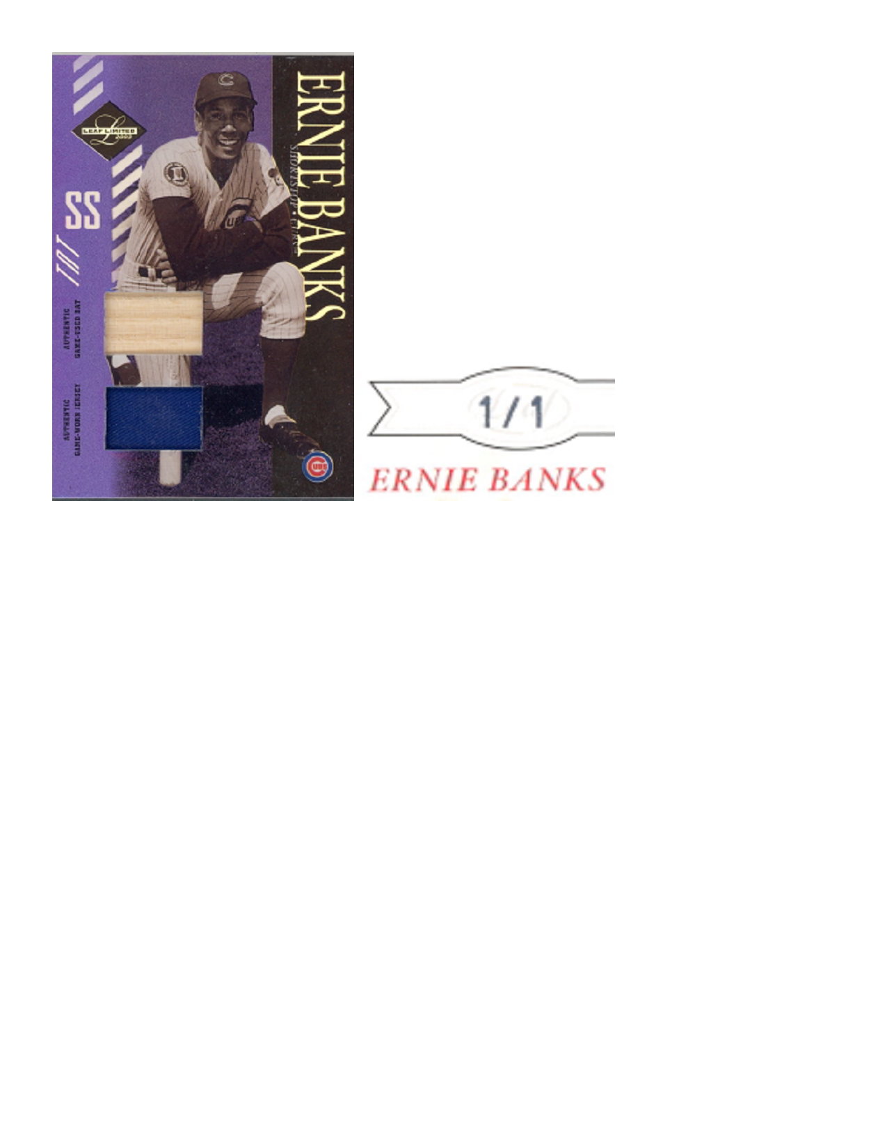 2003 Leaf Limited TNT Prime #170 Ernie Banks Bat-Jsy/1