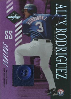 2003 Leaf Limited Threads Button #3 Alex Rodriguez Rgr A