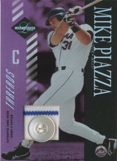 2003 Leaf Limited Threads Button #64 Mike Piazza Mets H