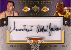 2007-08 Sweet Shot Signature Shots Acetate Dual #WA Jerry West/Kareem Abdul-Jabbar