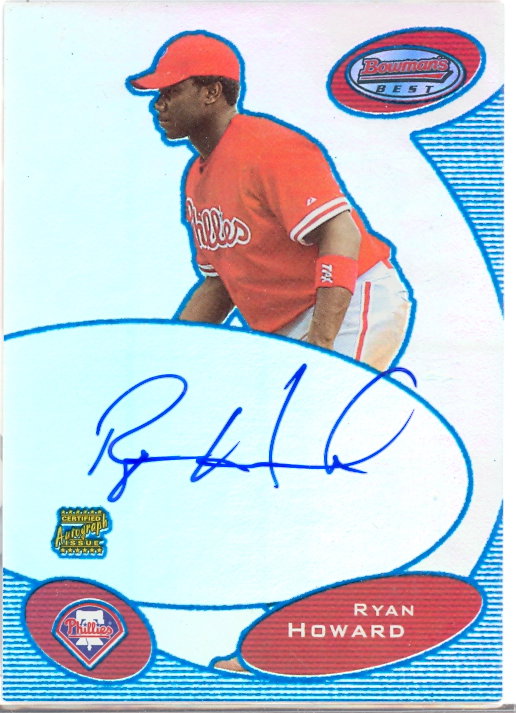 2003 Bowman's Best Blue #RH Ryan Howard FY AU