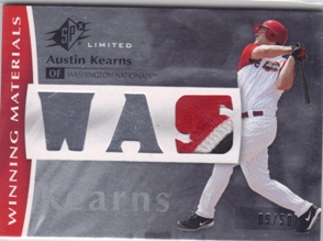 2008 SPx Winning Materials Limited Patch Team Initials #AK Austin Kearns